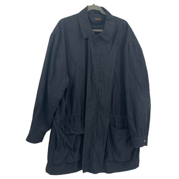 Brooks Brothers Jacket Men's XL Black Longline Long Sleeve Collared Full Zip - Picture 1 of 11